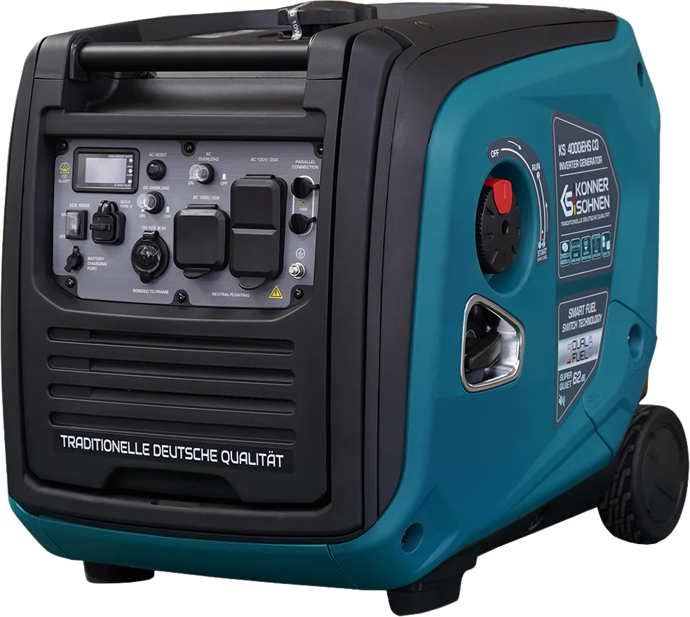 Konner Sohnen KS 4000iEHS CO 3500W/4000W Generator LPG/Gasoline Inverter with CO Sensor Pure Sine Wave New