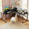 95 Inch 2-Person L-Shaped Long Reversible Computer Desk with Monitor Stand-Black - Gallery View 1 of 10