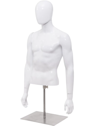 Costway Half Body Turned Head Male Mannequin w/ Base 29163548 New