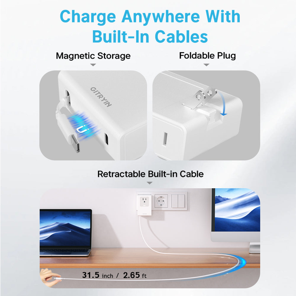 Giraffe Tools Retractable Travel Adapter 5-in-1 40W New