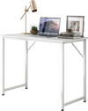 L-shaped white computer desk with spacious legroom and sturdy MDF board, ideal for home office or study use.