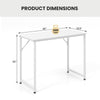 L-shaped white computer desk with dimensions 40" x 19.5" x 30", featuring a sturdy MDF board and steel frame for home.