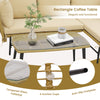 Costway L-Shaped Patio Sofa with Cushions and Tempered Glass Table New