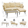 Costway L-Shaped Patio Sofa with Cushions and Tempered Glass Table New