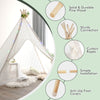 Lace teepee tent featuring solid pine wood, colorful LED lights, and anti-slip foot covers for kids' playtime.