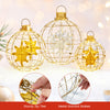 Three pre-lit lantern balls with 732 LED lights, featuring sturdy metal frames and ground stakes for outdoor use.