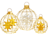 3 Pieces Pre-Lit Lantern Balls with 732 Bright LED Lights and Ground Stakes