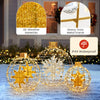 Three pre-lit lantern balls with 732 LED lights, featuring a heavy-duty metal frame, for versatile outdoor decoration.