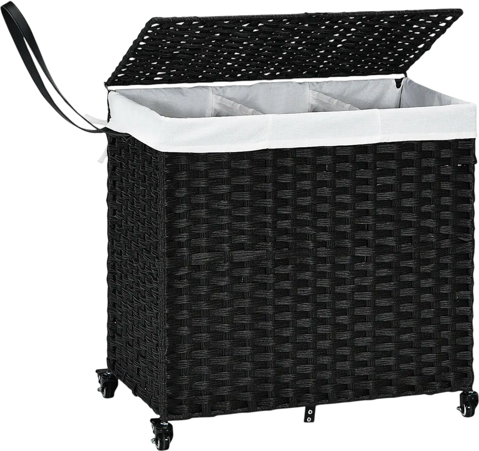 Costway Laundry Hamper with Lid & Wheels 94253601 New