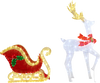 LED Lighted Christmas Reindeer and Santas Sleigh