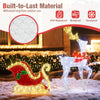 LED lighted Christmas reindeer and sleigh with 462 LED lights, weatherproof material, ideal for festive outdoor.