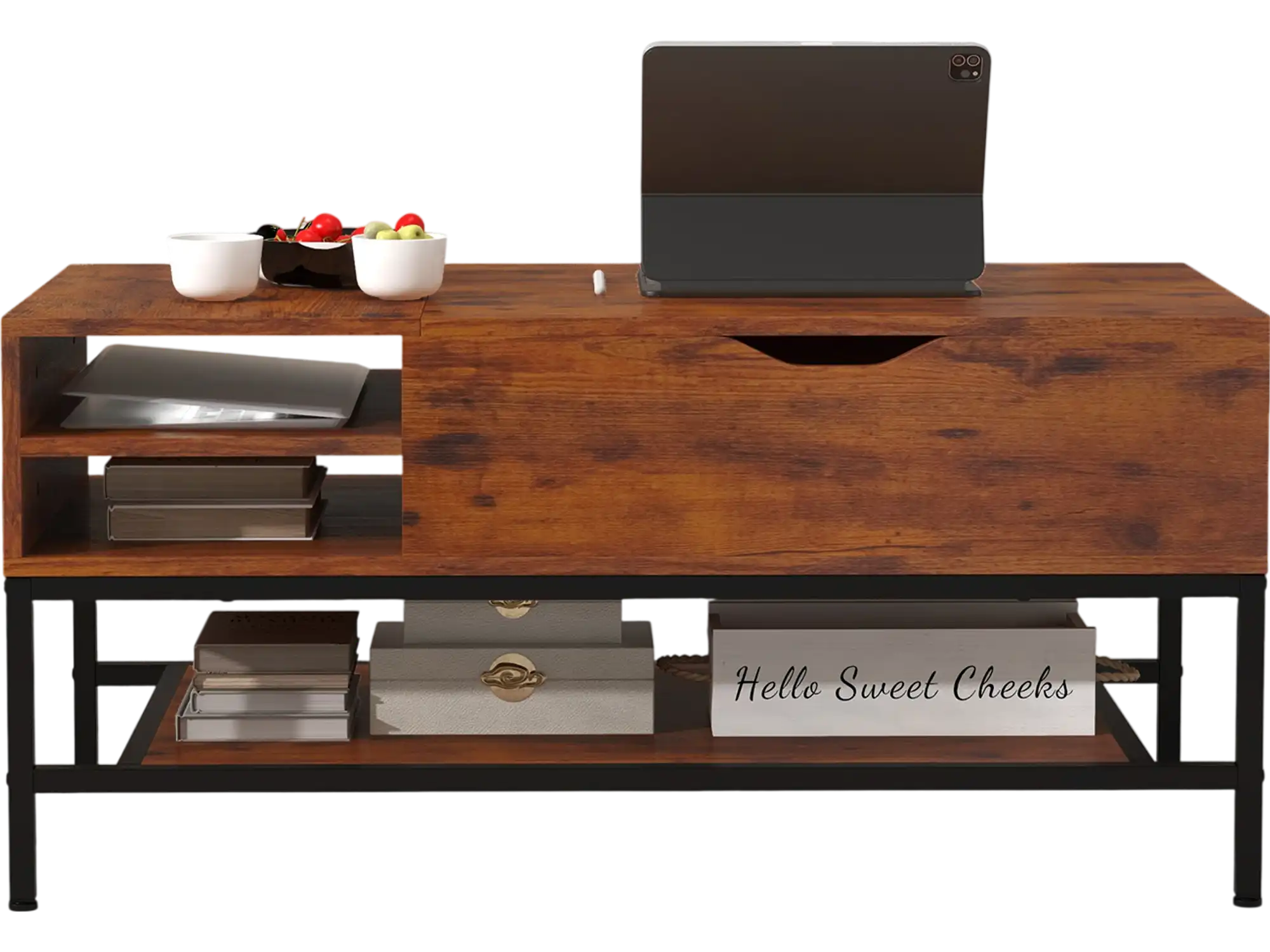 Costway Lift Top Coffee Table Hidden Compartment Storage Shelf Rustic Brown 62547139 New