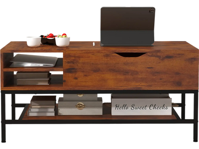 Costway Lift Top Coffee Table Hidden Compartment Storage Shelf Rustic Brown 62547139 New