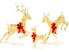 3-Piece Lighted Christmas Reindeer Family with LED Lights and Bows