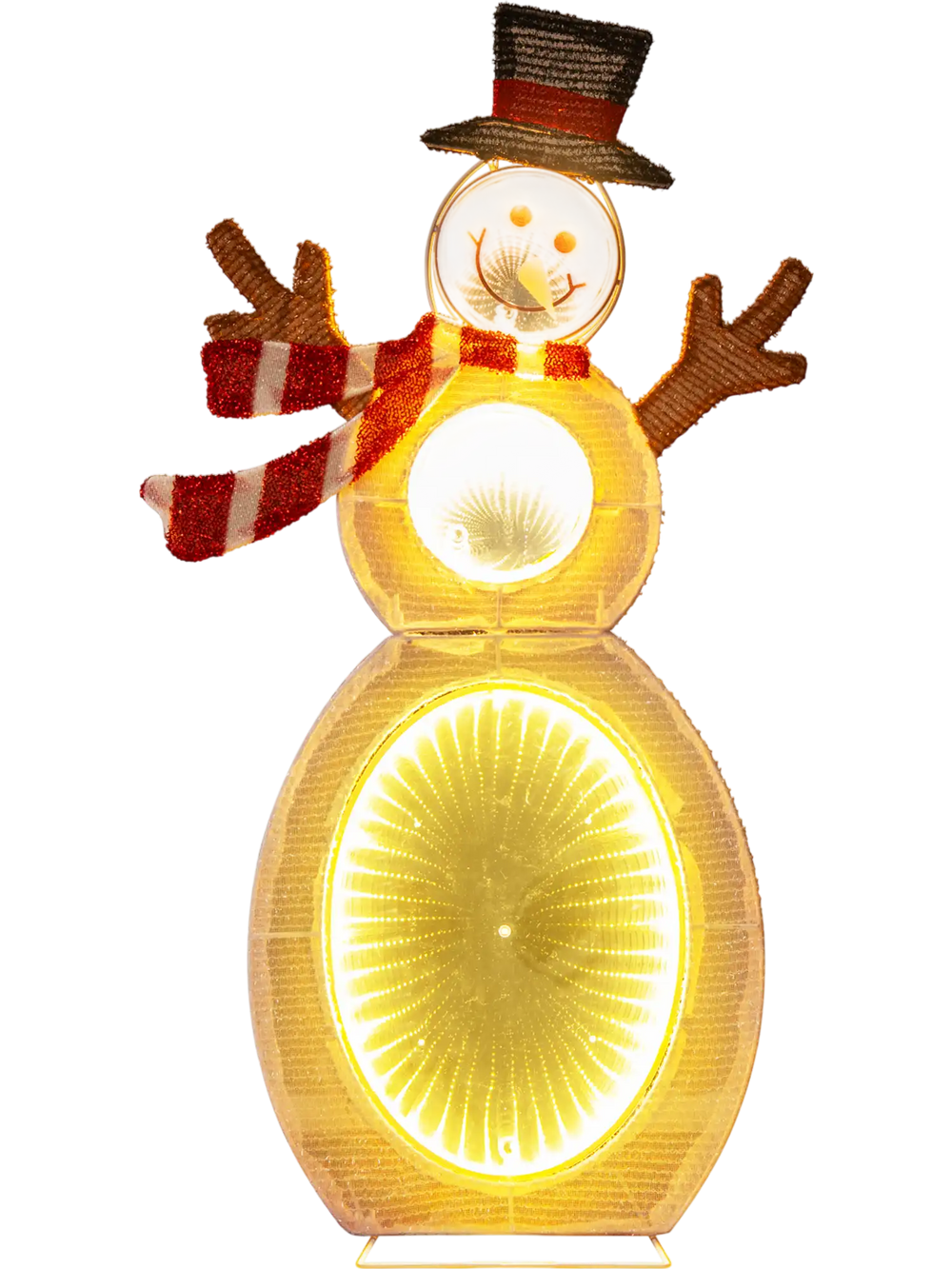 2.6 Feet Lighted Snowman with LED Lights and Metal Stand