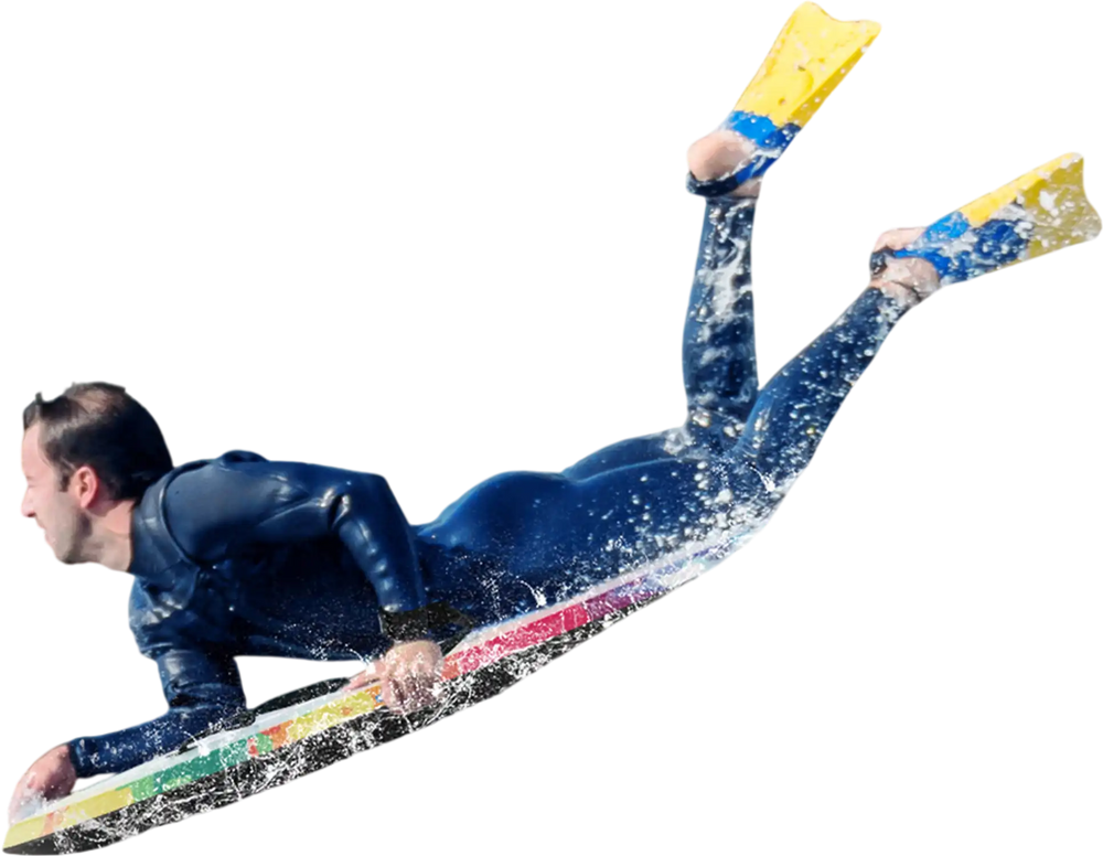 Lightweight body board with EPS core and XPE deck, designed for speed and control, perfect for beach activities.
