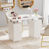 Manicure Table Nail Desk with Electric Dust Collector and 3 Dust Bags-White - Gallery View 1 of 10