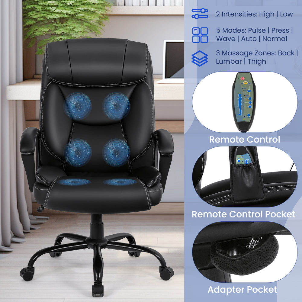 Costway Massage Executive Office Chair with 6 Vibrating Points New