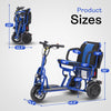 Alton Mobility Folding Mobility Scooter For 300 Lbs - 3 Wheel Lightweight Travel Scooters (Blue) COUGAR
