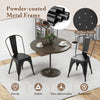 Black metal dining chairs set of 4 with removable backrest, featuring a sturdy powder-coated frame for dining room use.