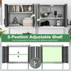 Metal wall cabinet with 3 adjustable shelves, featuring a safety lock and large storage capacity for versatile use.