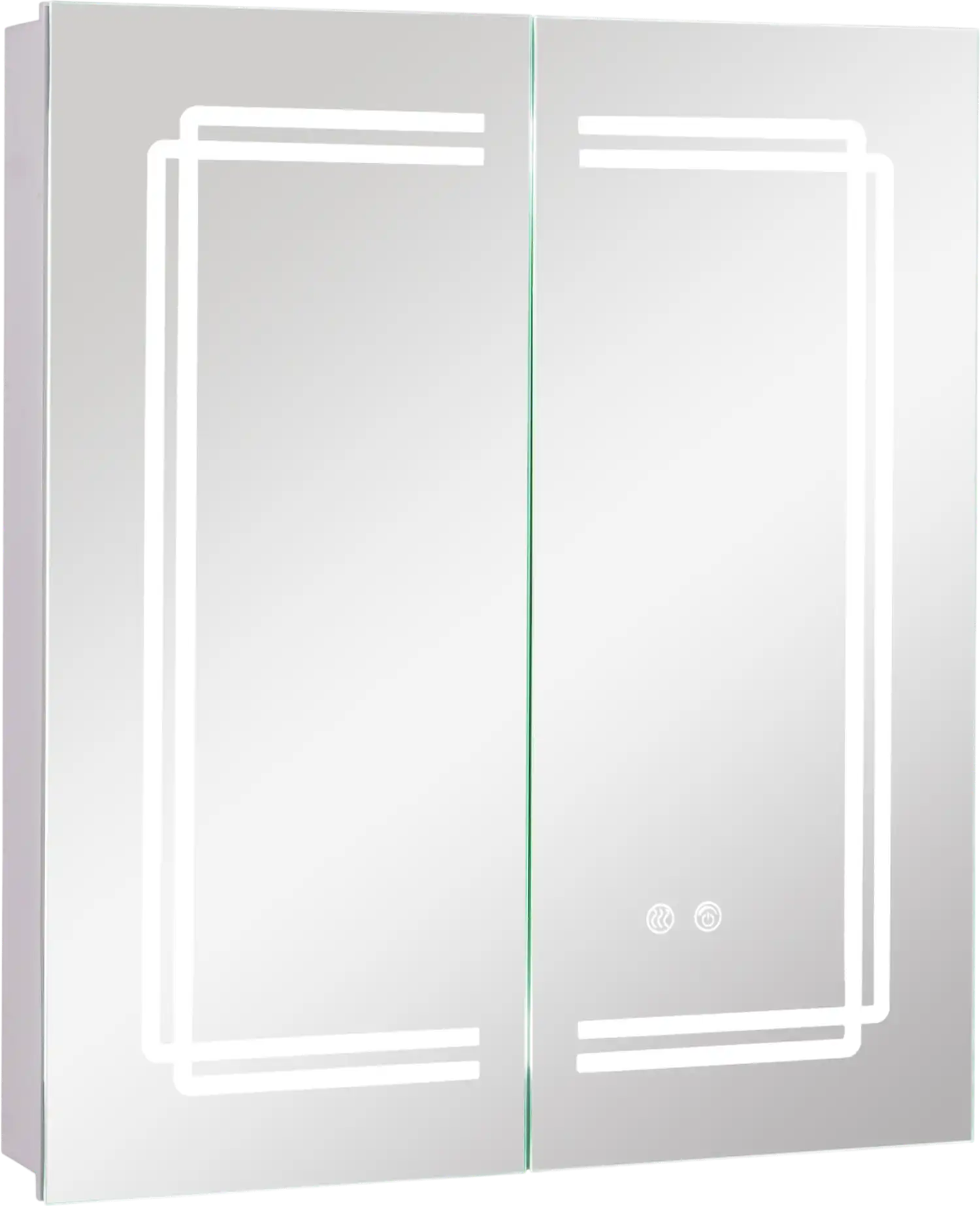 Costway LED Lighted Bathroom Mirror Medicine Wall Cabinet 2-Door 547123968 New