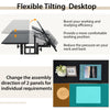Mobile stand-up computer desk with adjustable tilting desktops, black, ideal for cozy working and studying in small.