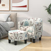 Modern accent tub chair and ottoman set with fabric upholstery, featuring a chic design for living room or bedroom use.