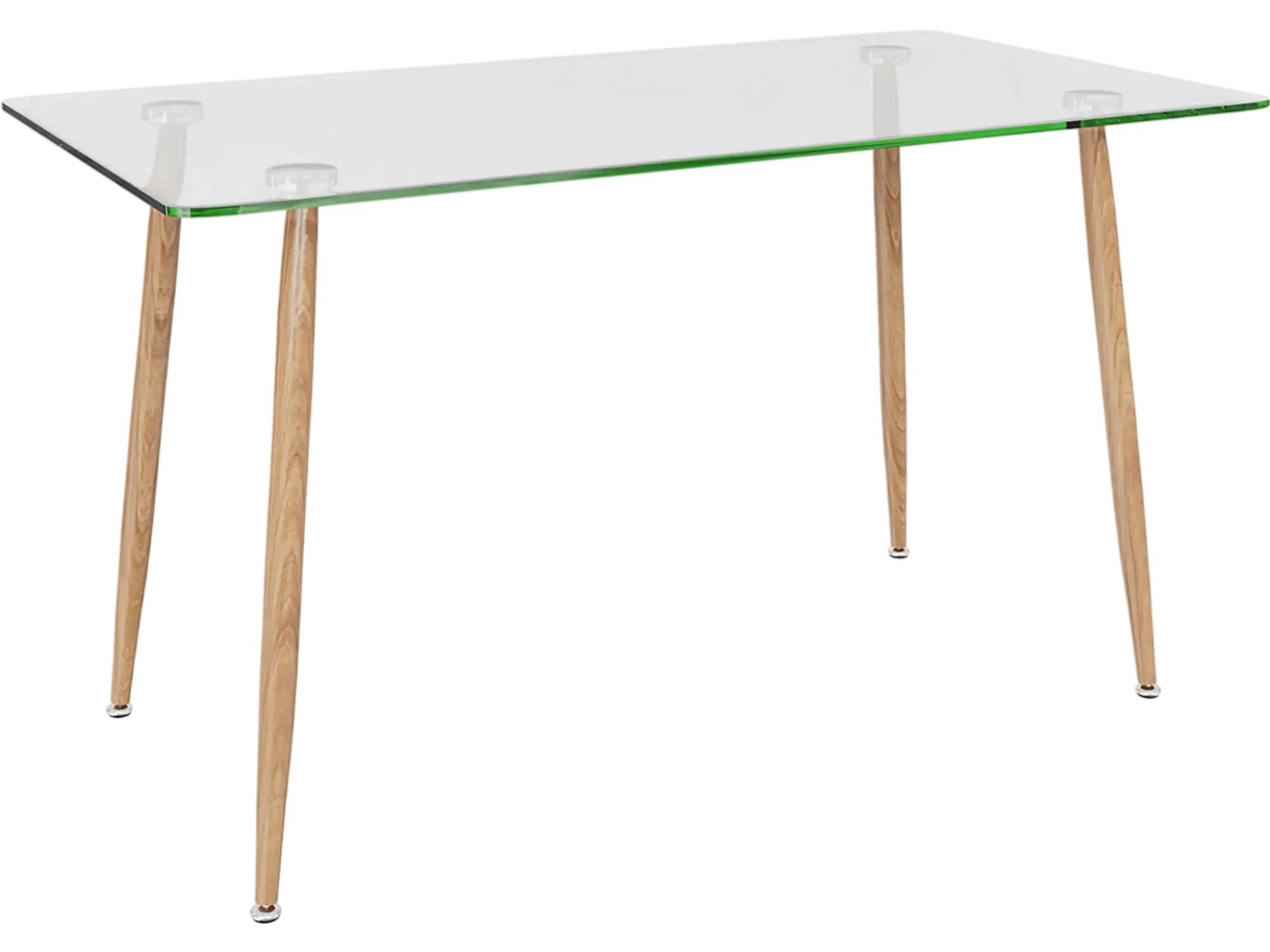Costway Glass Rectangular Dining Table with Metal Legs 92415876 New