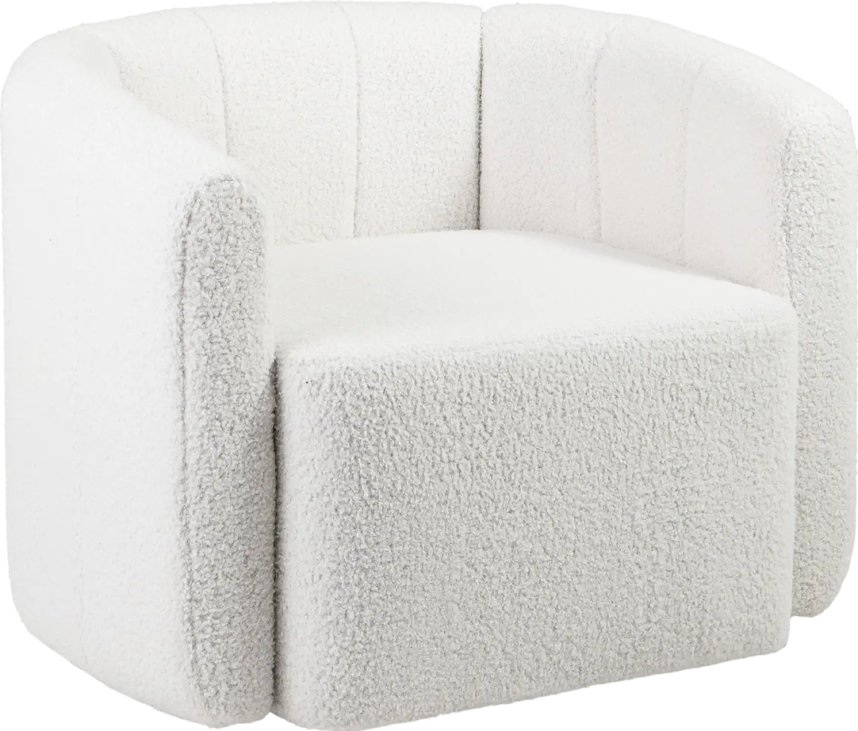 Costway Sherpa Accent Chair with Curved Backrest and Armrests 360° Swivel New