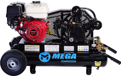 Mega Compressor MP-9010HG Air Compressor Two-Stage Twin Tank 10 Gallon 9 HP 180 PSI Gas Honda Engine New