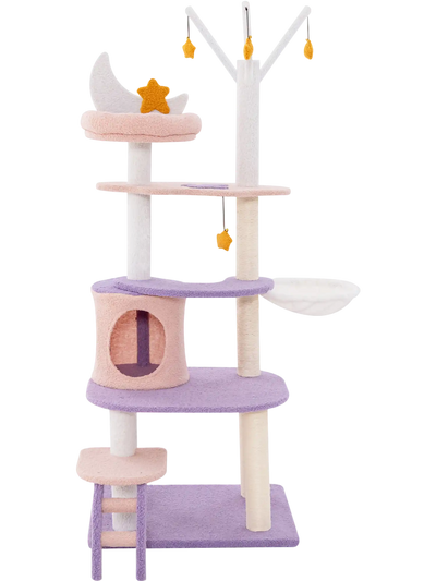 Costway Multi-Level Cat Tower Sisal Scratching Posts Small Cats 94375218 New