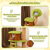 Mushroom-shaped cat nest and spacious condo with branch pattern, perfect for indoor cats to relax and play.