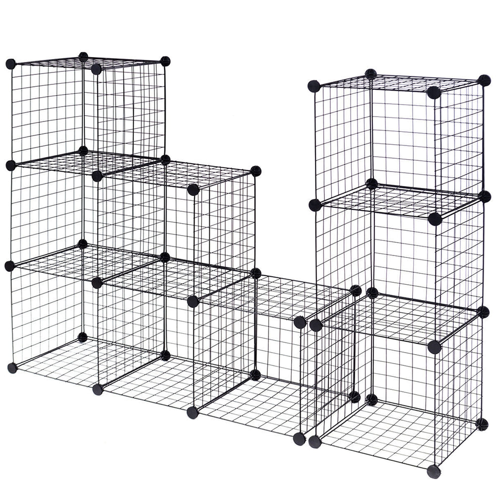 42" x 14" x 56" DIY 12-Cube Metal Grid Wire Storage Cubes - Gallery View 10 of 16
