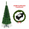 4.5 ft pre-lit pencil Christmas tree with 150 LED lights, featuring a slim design and 226 branch tips for a realistic.