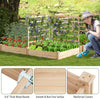 Raised garden bed with two planter boxes and three trellises, made of durable fir wood for versatile planting options.