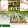 Raised garden bed with 2 planter boxes and 3 trellises made of natural fir wood, ideal for growing flowers and.