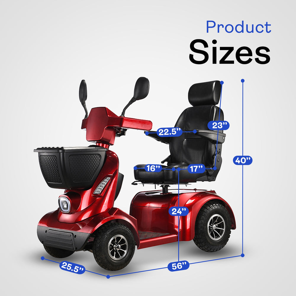 NINA Heavy-Duty All-Terrain Mobility Scooter – Dual Battery, Long Range, 800W Power