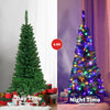 4.5ft pre-lit pencil Christmas tree with 150 LED lights, showcasing a lush appearance for festive decoration.