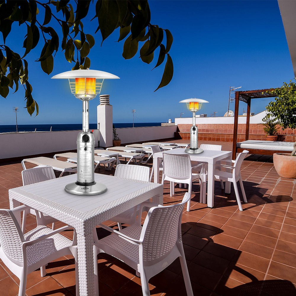 11,000BTU Portable Tabletop Patio Stainless Steel Standing Propane Heater - Gallery View 1 of 10