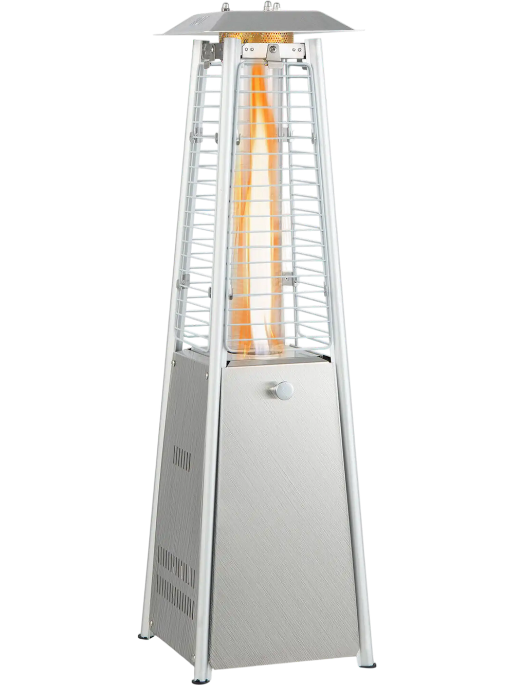 10000 BTU Portable Stainless Steel Tabletop Patio Heater with Glass Tube