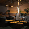 Portable stainless steel tabletop patio heater with glass tube, 10,000 BTU, ideal for outdoor use and compact spaces.