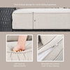 Close-up of the thick padded beige cushion with removable cover for easy cleaning on the patio wicker furniture set.