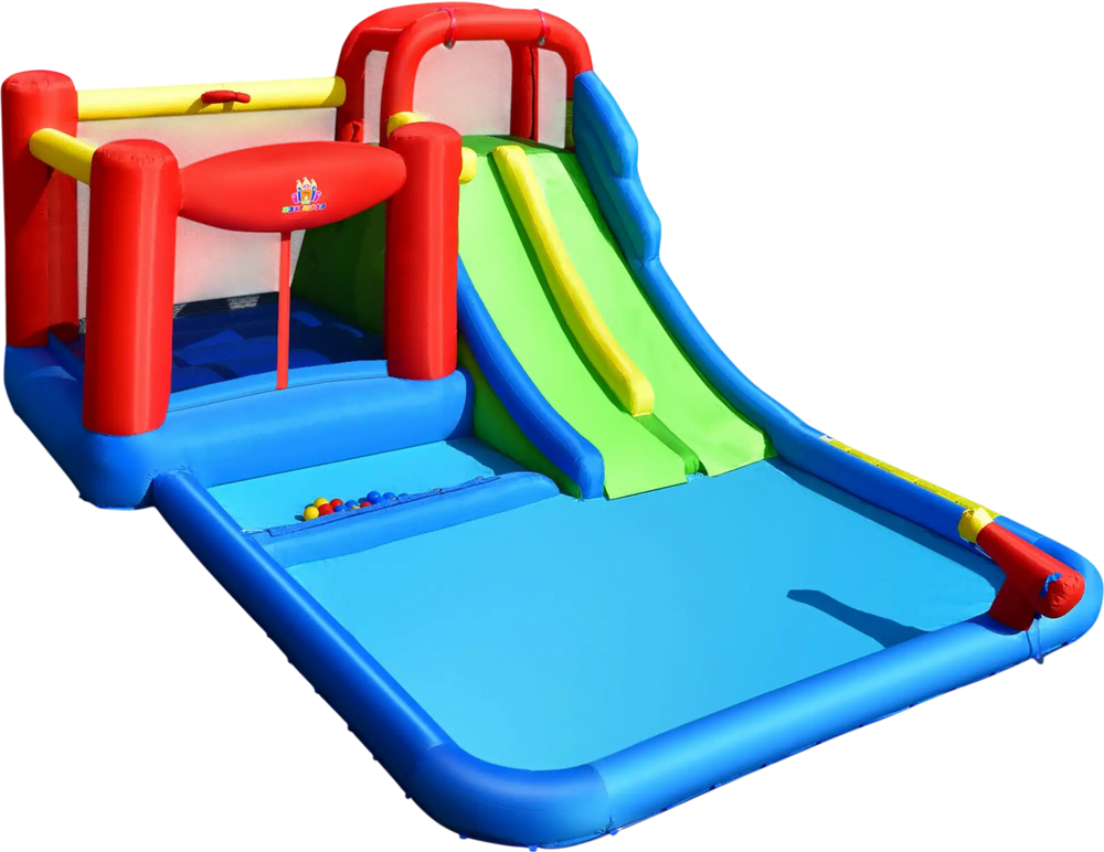Inflatable Water Slide with Ocean Balls for Kids without Blower