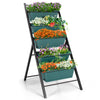 5-tier vertical garden planter with five green containers, ideal for flowers and herbs, perfect for patios and.
