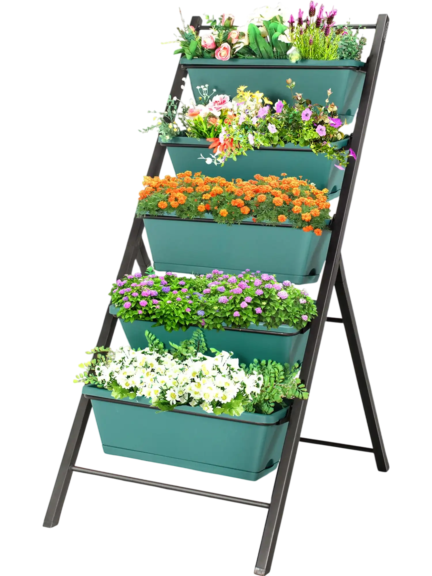 Costway 5-Tier Vertical Garden Planter Box Elevated Raised Bed Green 13792456 New