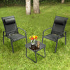 3 Pieces Patio Bistro Furniture Set with Adjustable Backrest-Black - Gallery View 1 of 10