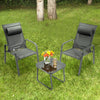 3 Pieces Patio Bistro Furniture Set with Adjustable Backrest-Gray - Gallery View 1 of 10