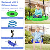 Saucer swing made of weather-resistant oxford fabric, adjustable height, for outdoor fun in the backyard.