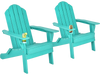 Turquoise foldable patio chairs with built-in cup holders, perfect for outdoor relaxation on the porch or backyard.